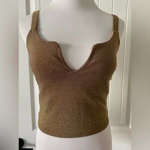7daywknd Gold Glitter Women's Top Size S